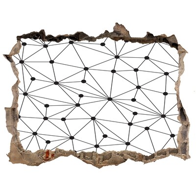 Hole in the wall decal Network of connections in the wall
