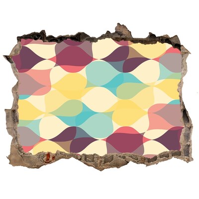 Hole in the wall sticker Colorful waves on the wall