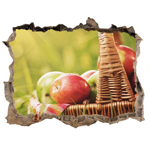 Hole in the wall decal A basket of apples in nature