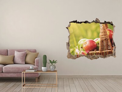 Hole in the wall decal A basket of apples in nature