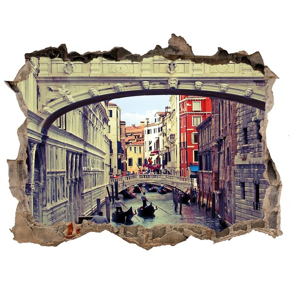 3D wall hole wallpaper Venice in the Hole