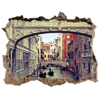 3D wall hole wallpaper Venice in the Hole