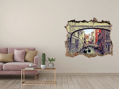 3D wall hole wallpaper Venice in the Hole