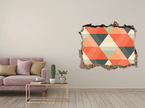 Hole in the wall decal Geometric background