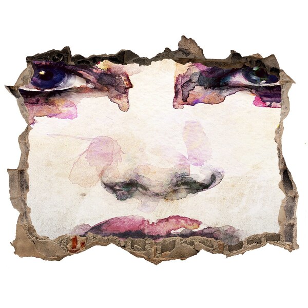 Hole in the wall decal The face in the ruined wall