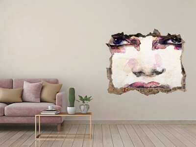 Hole in the wall decal Portrait of a woman