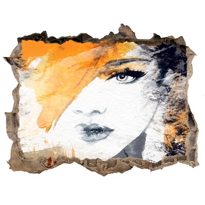 Hole in the wall decal Portrait in Golden Shades