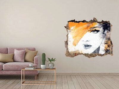 Hole in the wall decal Portrait of a woman