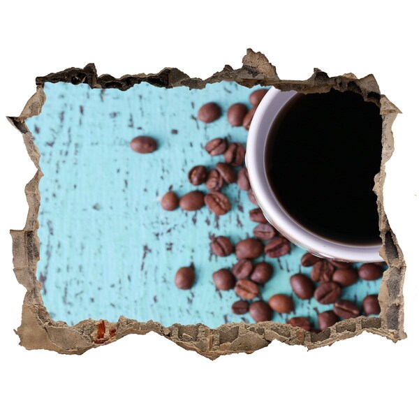 3D wall hole wallpaper A coffee moment of relaxation