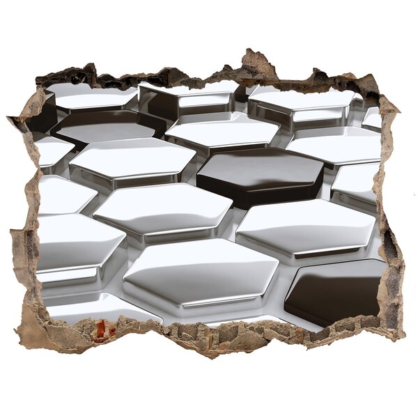 3D wall hole wallpaper Modern hexagons in concrete