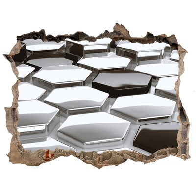 3D wall hole wallpaper Modern hexagons in concrete