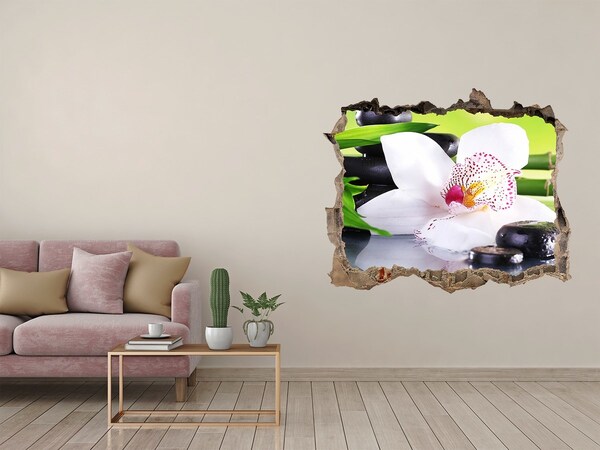 Hole wall sticker A floral oasis of peace