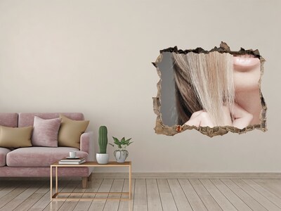 Hole in the wall decal Beautiful blonde