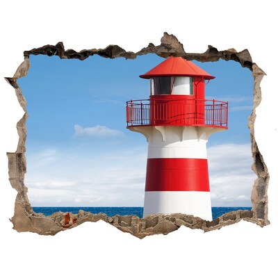 Hole in the wall sticker A lighthouse on the seashore