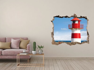 Hole in the wall sticker A lighthouse on the seashore