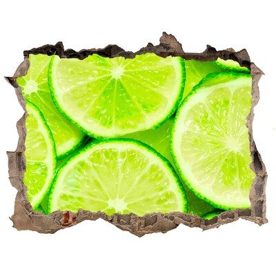 3D wall hole Fresh limes in concrete