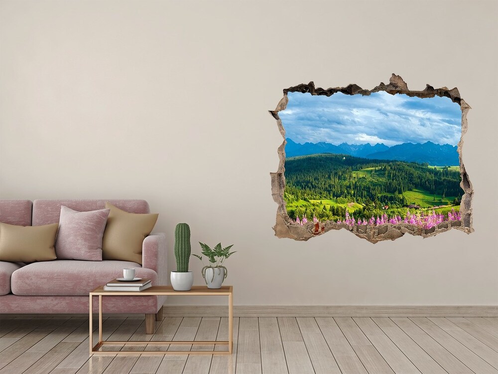 Hole in the wall decal Lavender in the mountains