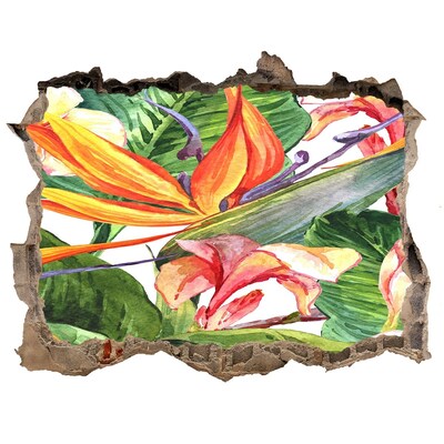 Hole in the wall decal Tropical paradise behind the wall