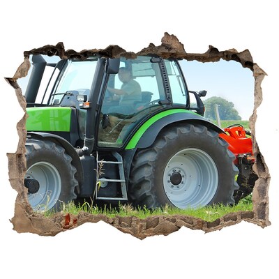 Hole in the wall sticker Tractor in action