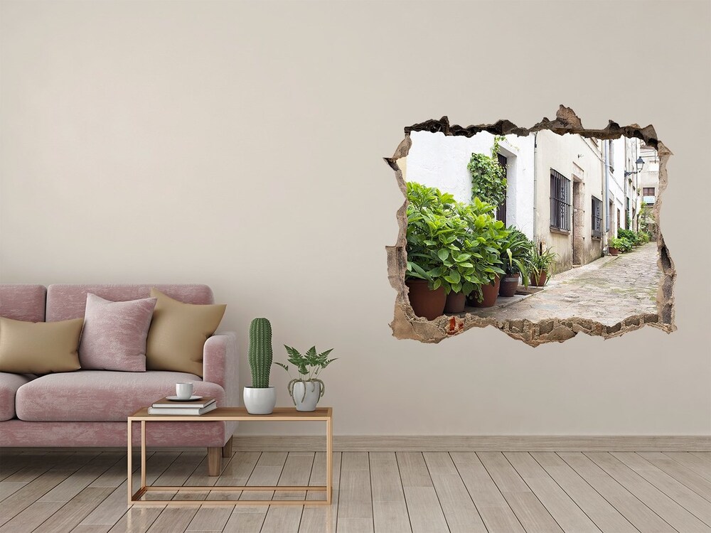 Hole in the wall decal Charming street