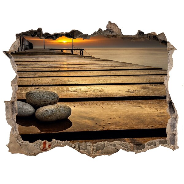 Hole in the wall decal Sunset over the pier