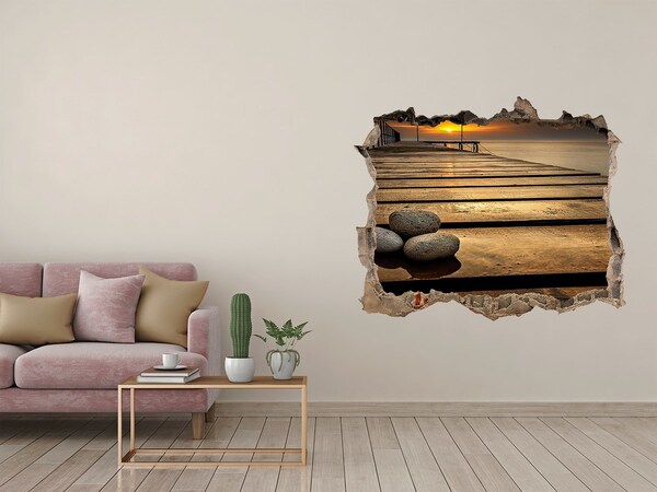 Hole in the wall decal Wooden pier