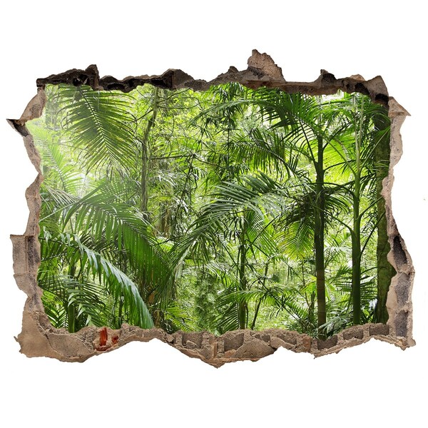 Hole in the wall decal tropical forest