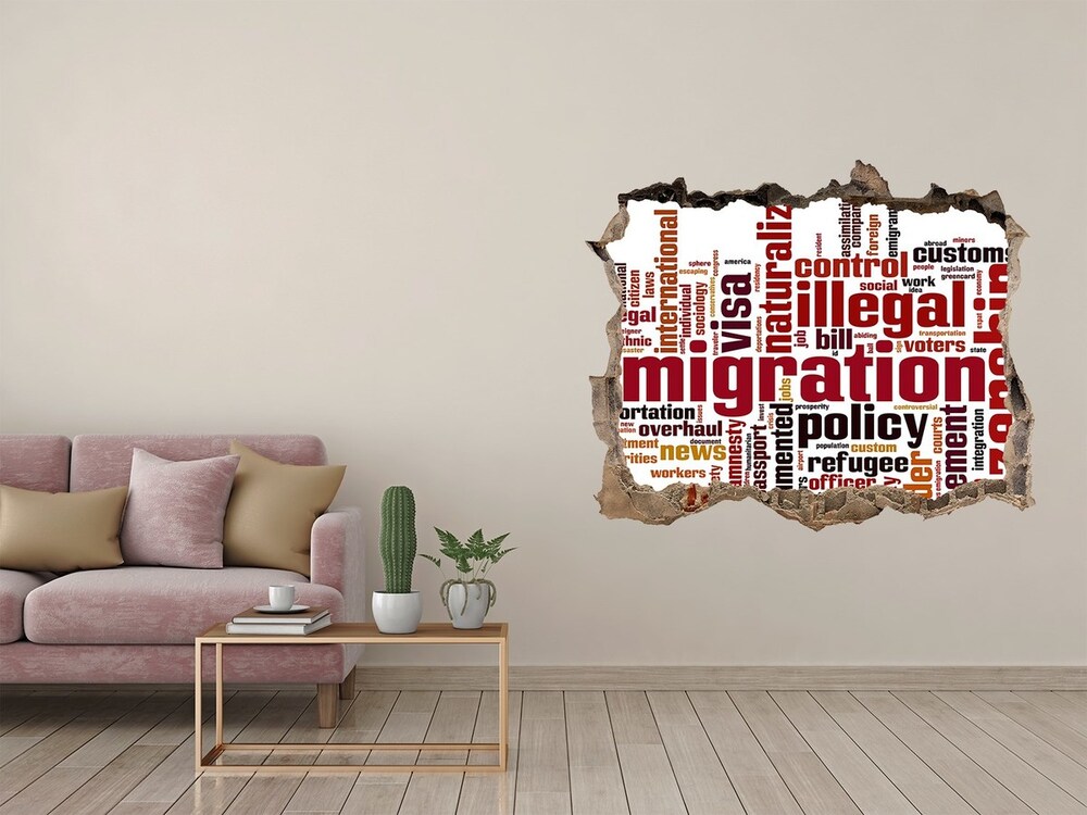 Hole in the wall sticker Immigration