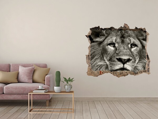 Hole in the wall sticker Lion