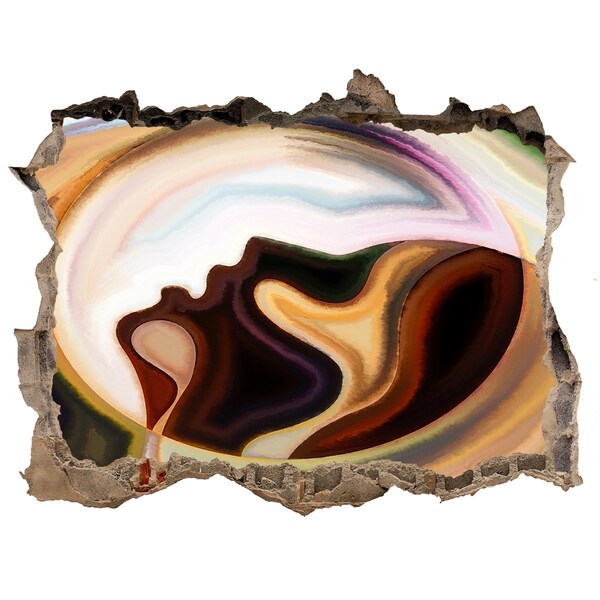 Hole in the wall decal A face in earthy colors