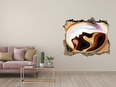 Hole in the wall decal A face in earthy colors