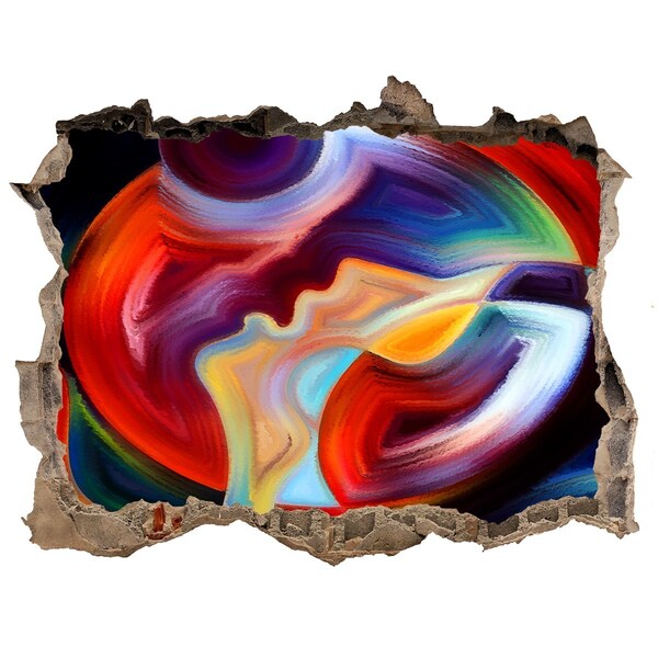 Hole wall sticker A colorful dance of emotions
