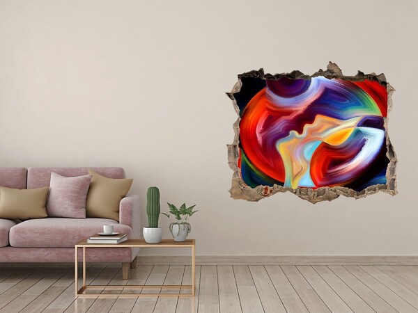 Hole wall sticker A colorful dance of emotions