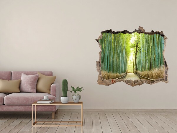 Hole in the wall sticker Bamboo forest in the sun