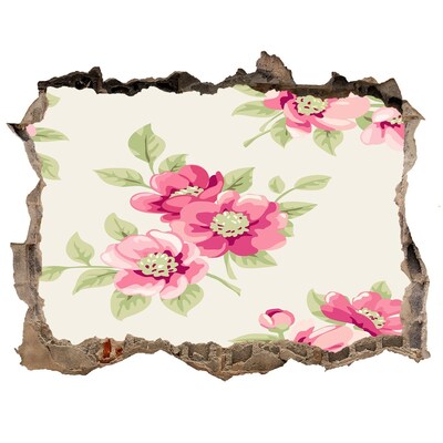 Hole wall sticker Floral pattern