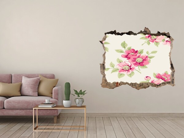 Hole wall sticker Floral pattern