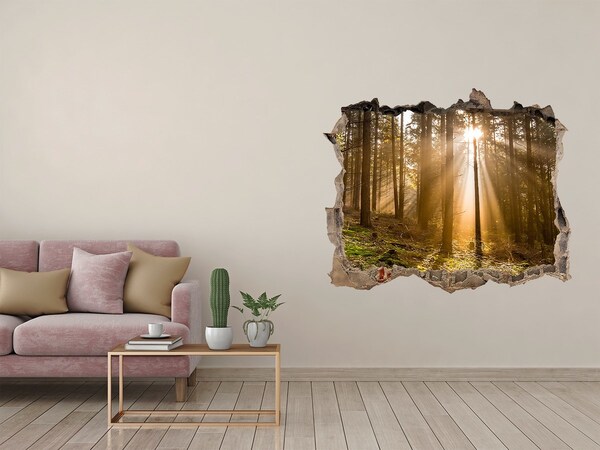 3D wall hole Forest oasis of light