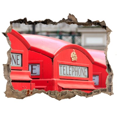 3D wall hole British telephone boxes