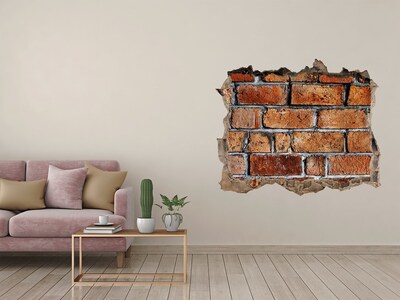 3D wall hole wallpaper A ruined brick wall