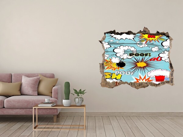 Hole wall sticker Creative Comic Explosion