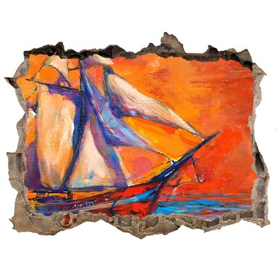 Hole wall sticker Sunset at sea