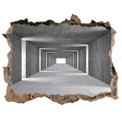 Hole in the wall decal Empty concrete corridor