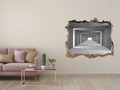 Hole in the wall decal Empty concrete corridor