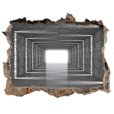 Hole wall sticker Brick tunnel