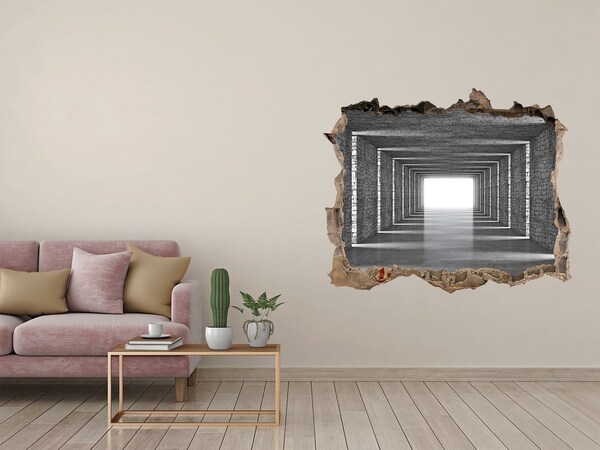 Hole wall sticker Transparent corridor in concrete