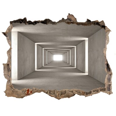 Hole in the wall decal Empty concrete corridor
