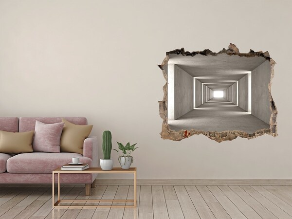 Hole in the wall decal Empty concrete corridor