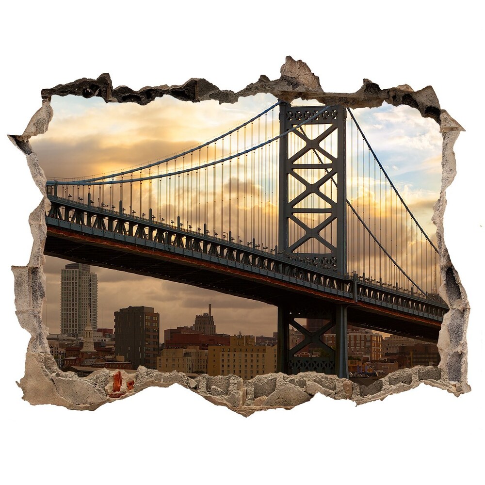 Hole in the wall decal Philadelphia bridge