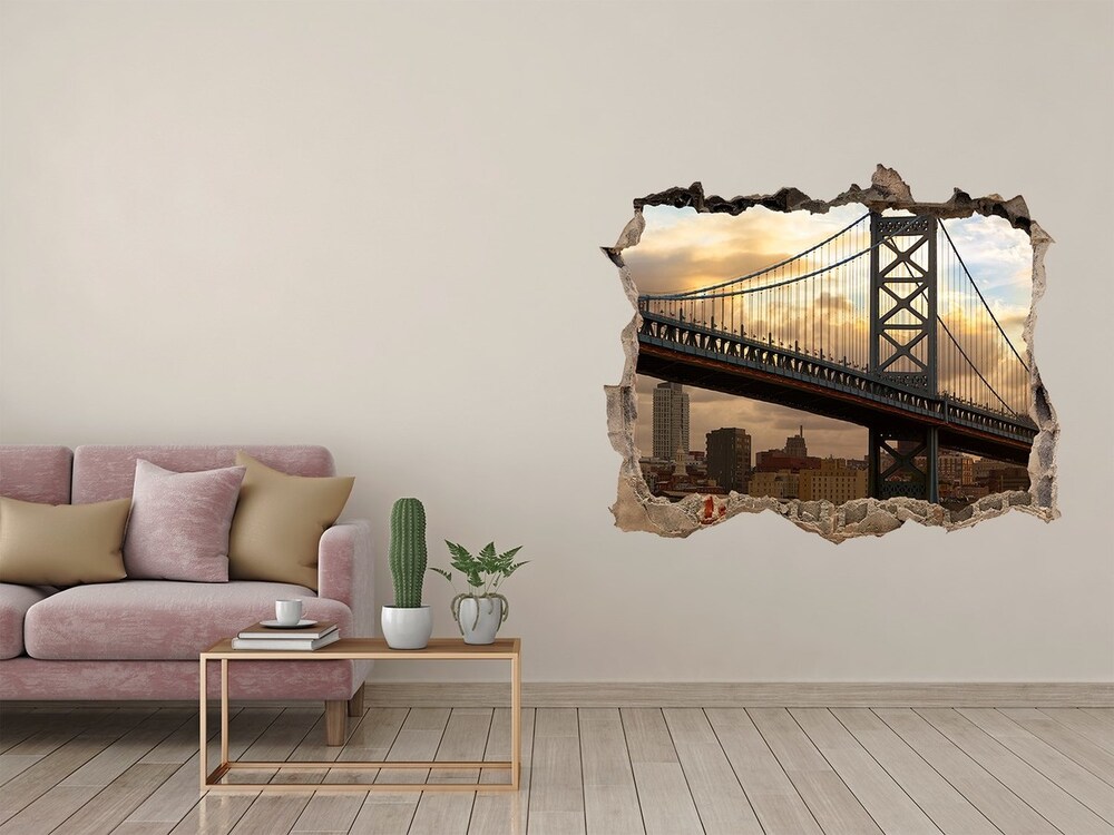 Hole in the wall decal Philadelphia bridge