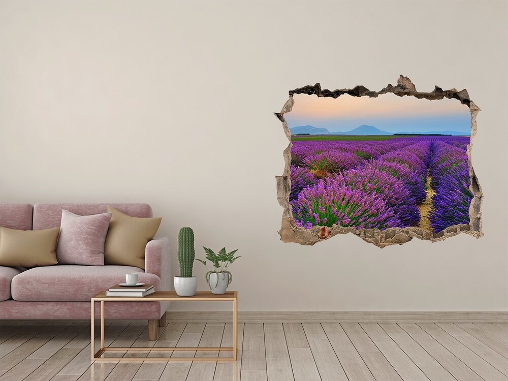 Hole in the wall decal Lavender field